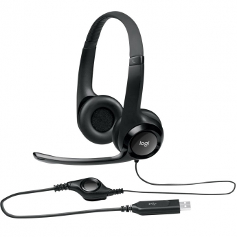 HEADSET LOGITECH H390 AUDIO DIGITAL COURO USB PTO